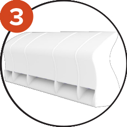 Aspect extérieur est composé de gel coat teinté dans la masse, il garde un aspect lisse et neuf