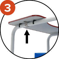 Tablette réversible avec un collier de sécurité