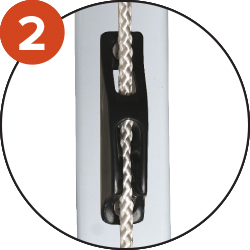 Tension du filet facilitée grâce au taquet coinceur