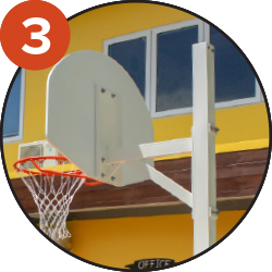 2 positions pour le réglage du cercle à 3.05m et à 2.6m