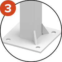 Platine avec renforts soudés