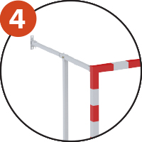 Barre verticale de renfort pour rigidifier l’arceau. Arceaux 50x50mm et 40x40mm pour une plus grande solidité