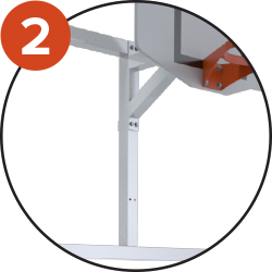 2 positions pour le réglage du cercle à 3.05m et à 2.6m