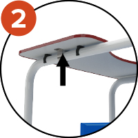 Tablette réversible avec un collier de sécurité