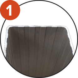 Profil dentelé pour laisser passer les grains de sable et graviers, évitant tout blocage des poteaux