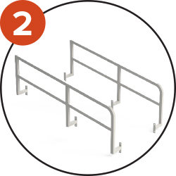 La structure en acier 40x40mm et une barre de renfort horizontale assurent une rigidité optimale