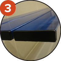 Aucun coincement de doigt possible (pas d’ouverture entre 8 et 25mm)