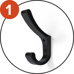 Patère en PVC avec double fixations
