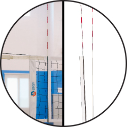 La mire se glisse facilement dans son support (S30715) pour un positionnement correct sur le filet