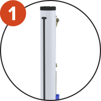 Lumière conçue pour laisser passer le câble de tension à travers le tube