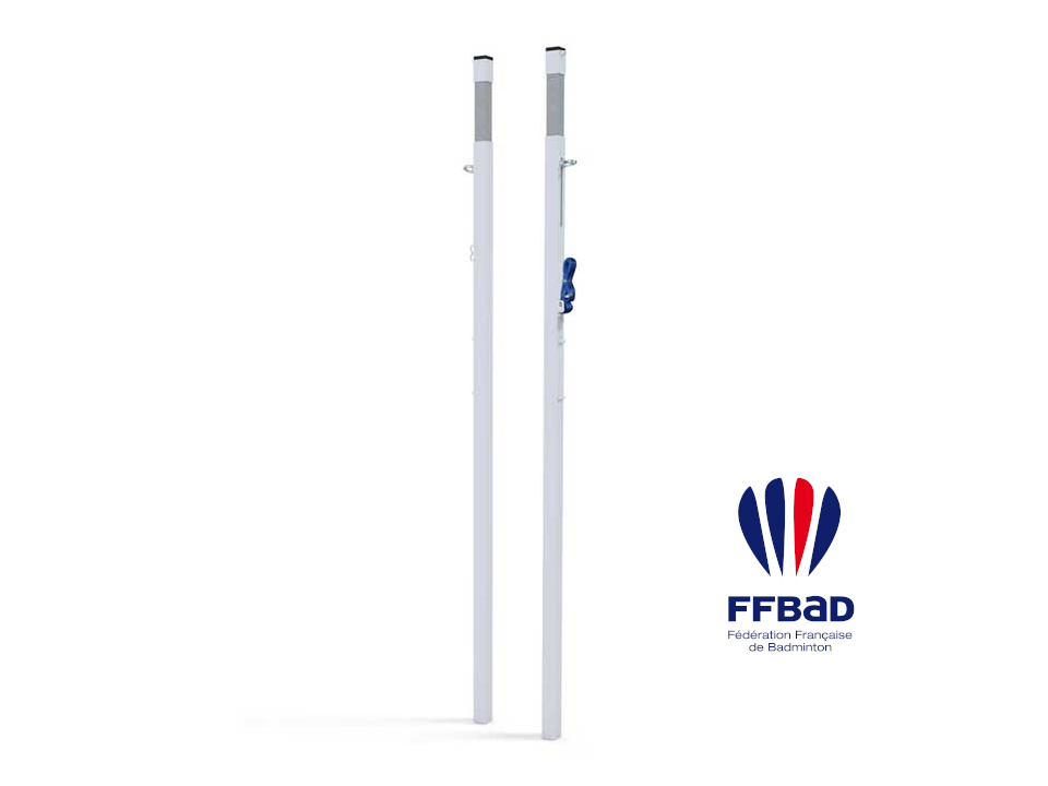 Poteaux de badminton certifiés FFBaD