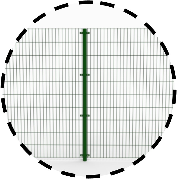 Poteau intermédiaire muni de 4 colliers doubles